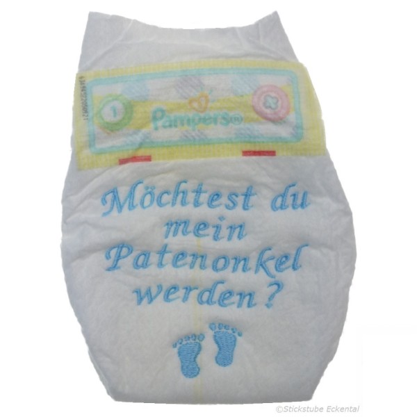 Bestickte Windel Patenonkel